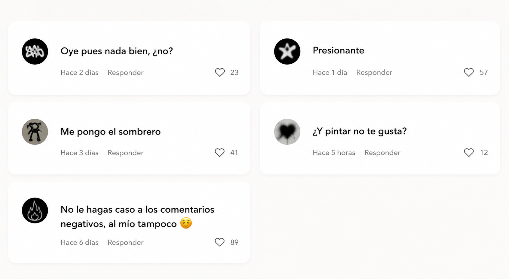 Comentarios negativos que reciben los artistas al publicar música